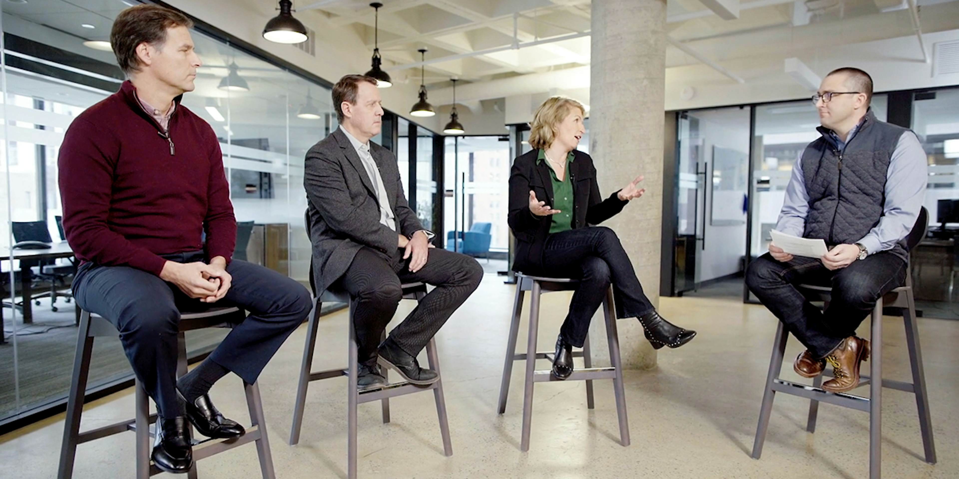 AVG employee's taking part in a panel discussion