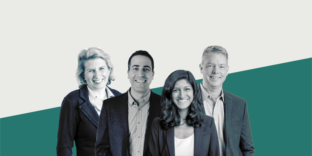 Green D Ventures’ Managing Partner Laura Rippy, Principals Dean Drizin and Meera Oak, and Alumni Ventures’ Senior Partner Darrin Wizst