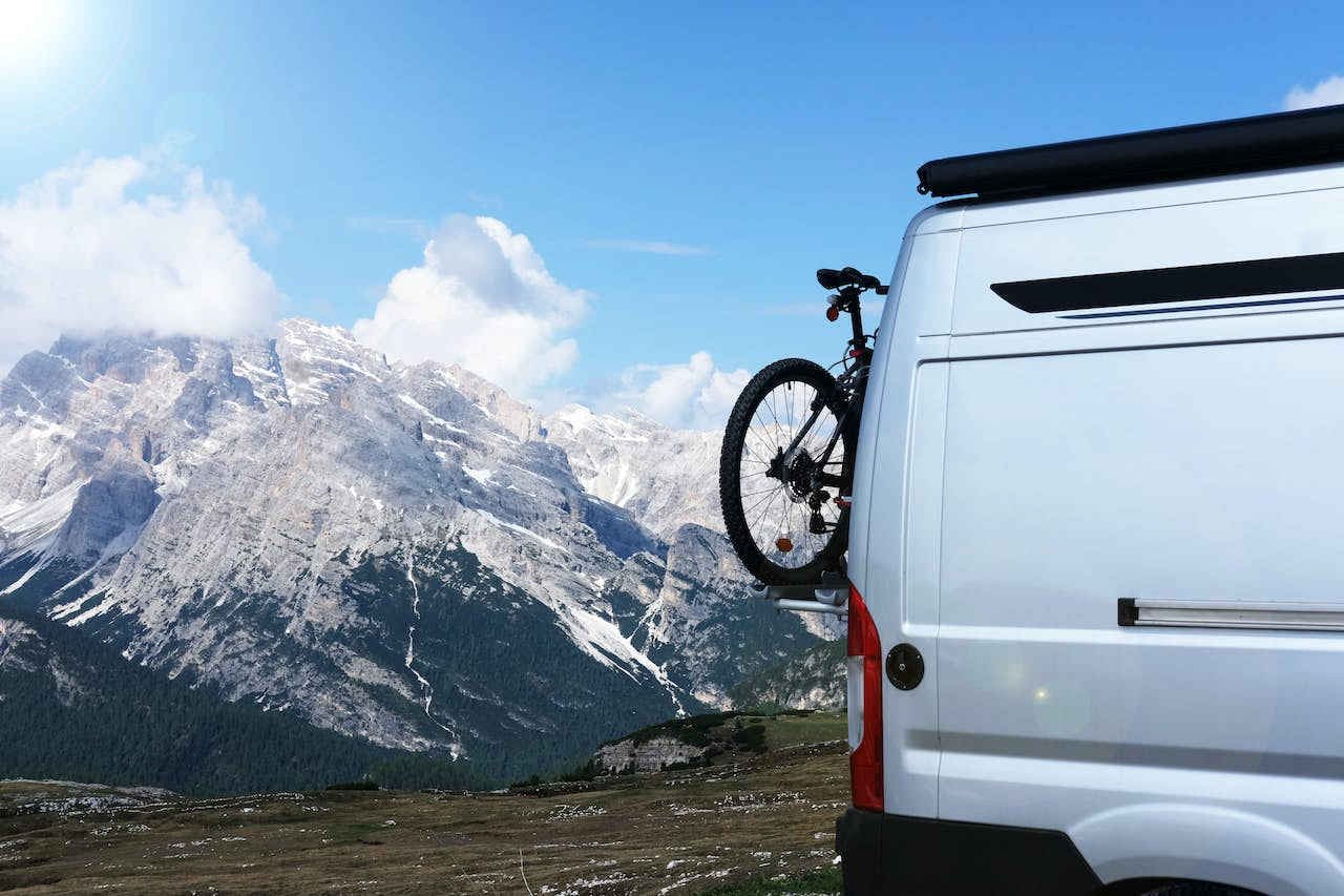 van in mountains