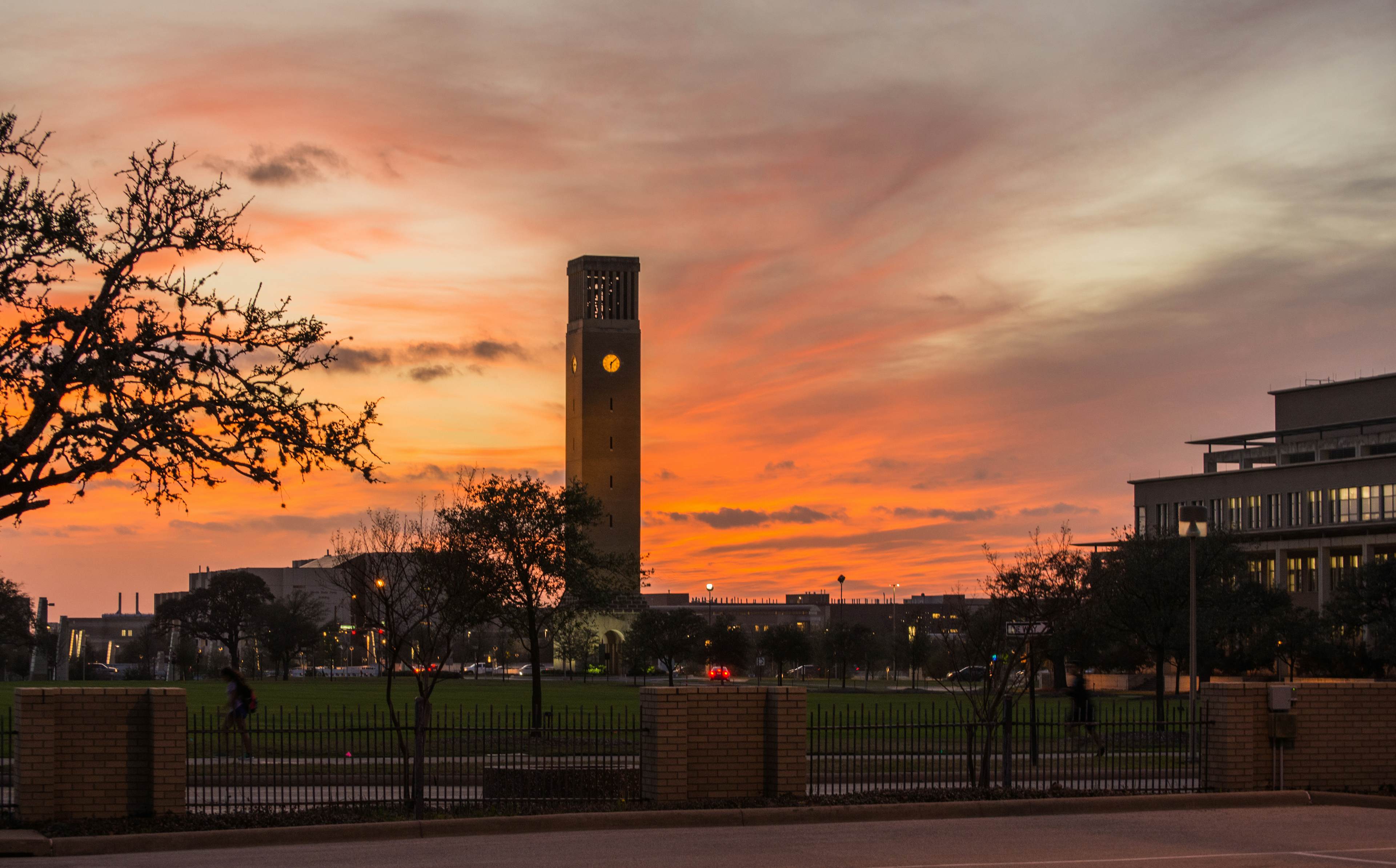 Sunset on Texas A&M campus