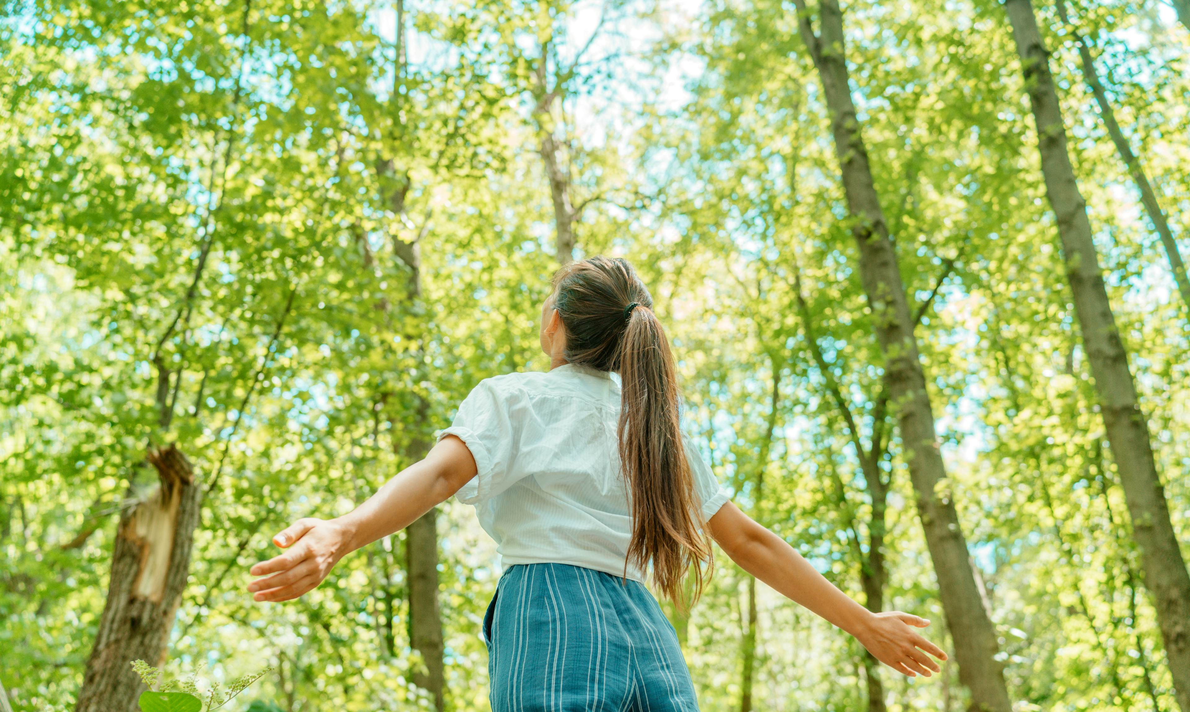 Woman rejoicing in the outdoors