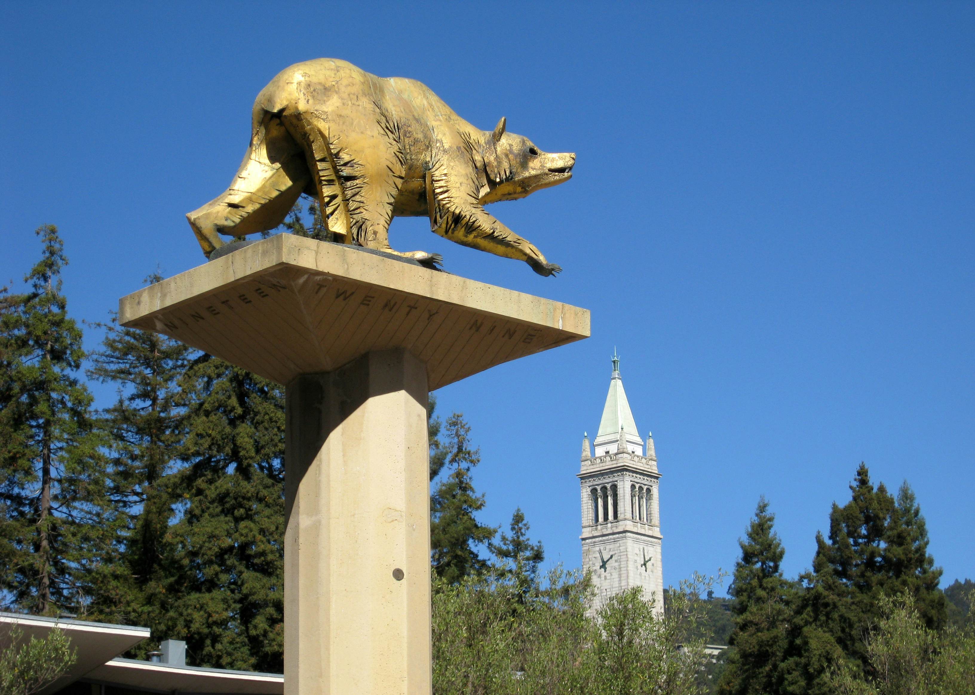 Golden bear statue