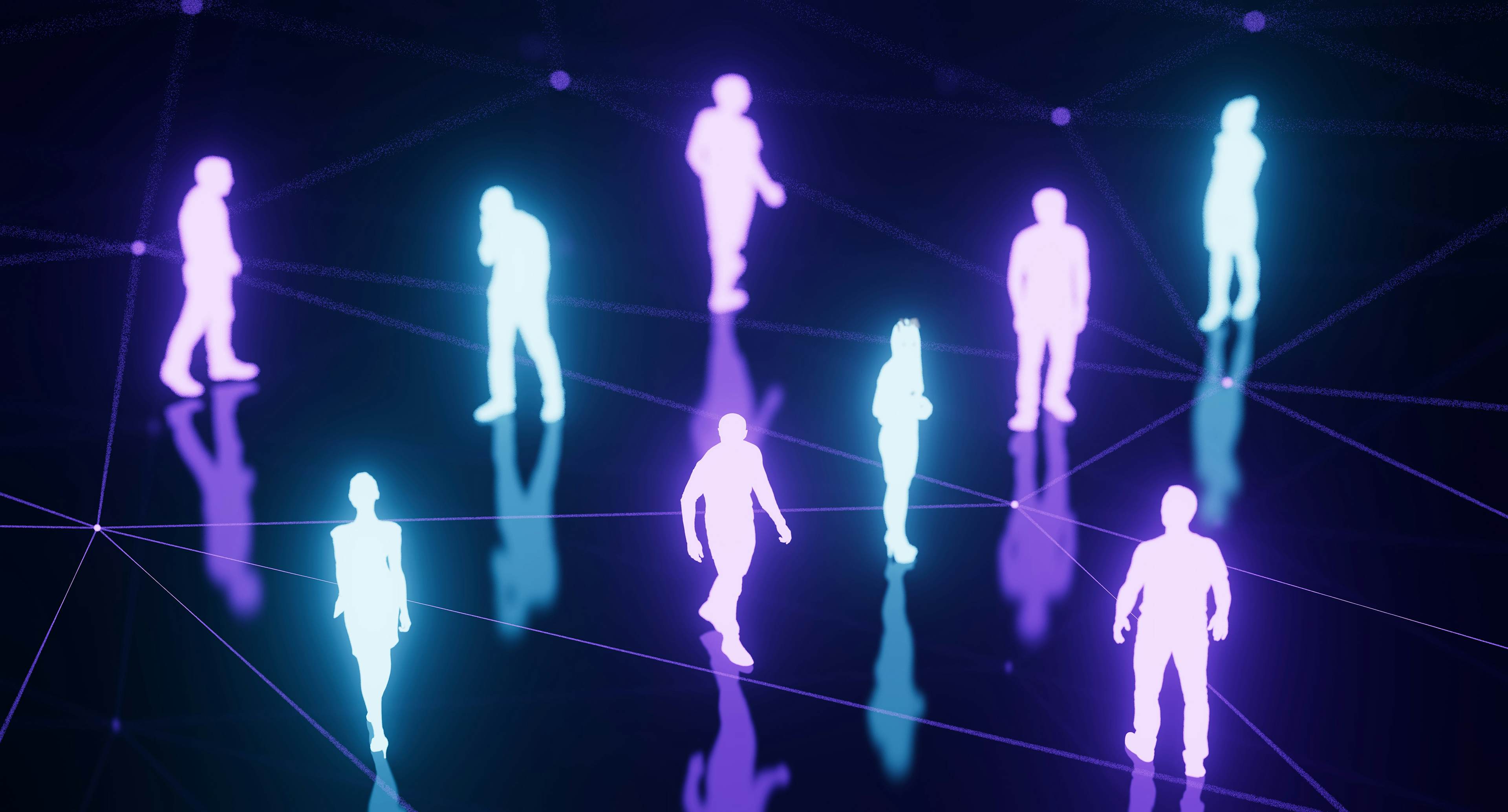 Glowing people in the metaverse