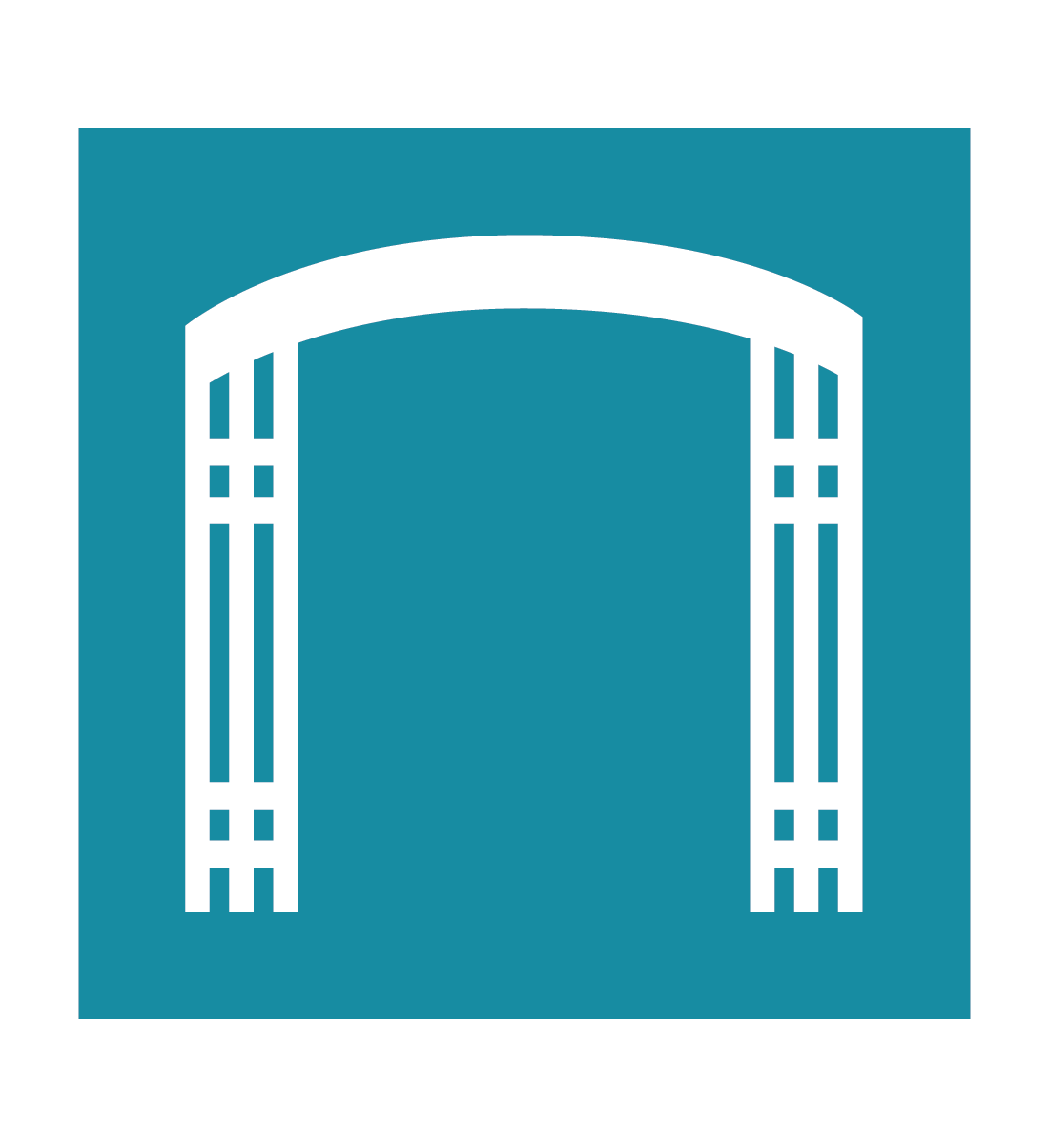 Franklin Street Ventures Logo, Arch icon on teal background