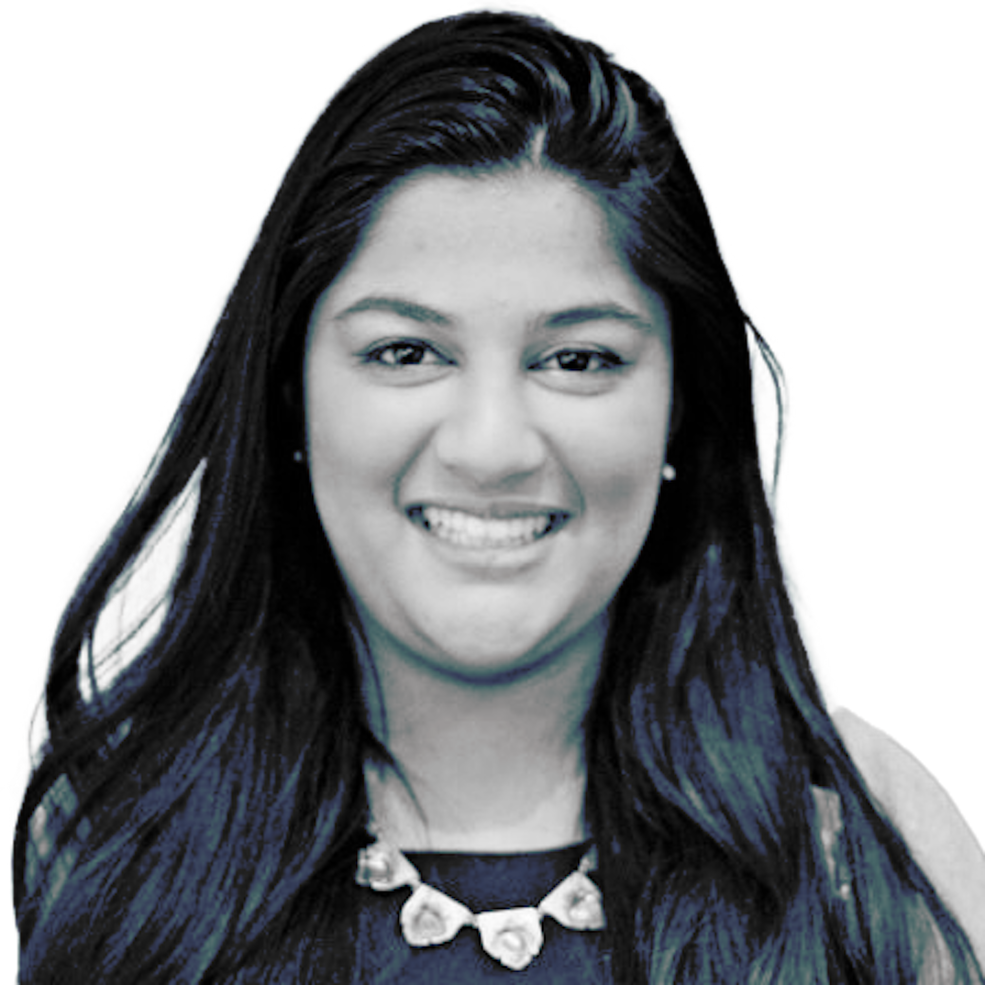 Women smiling in black and white