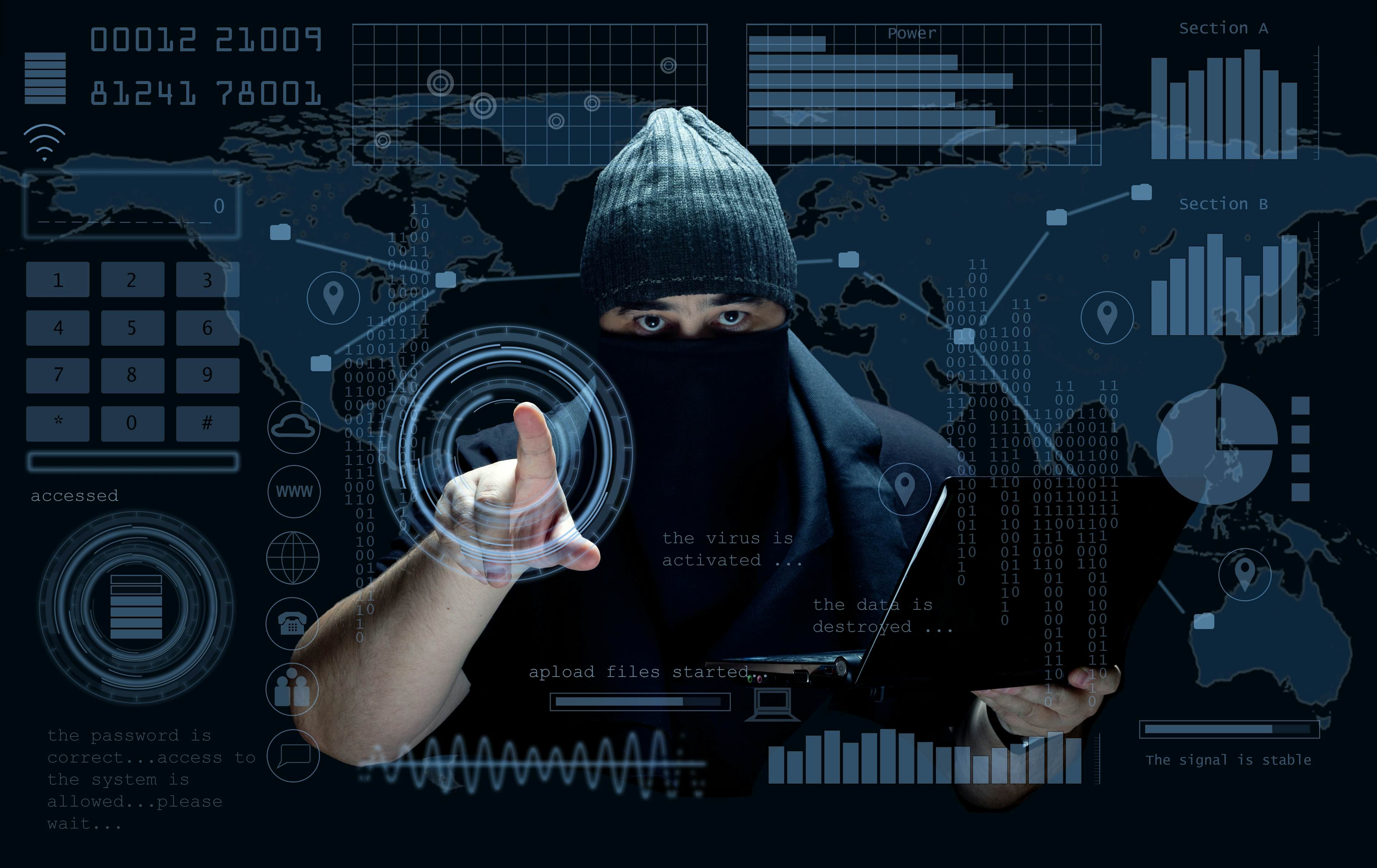 Cybercriminal accessing data through virtual network interface