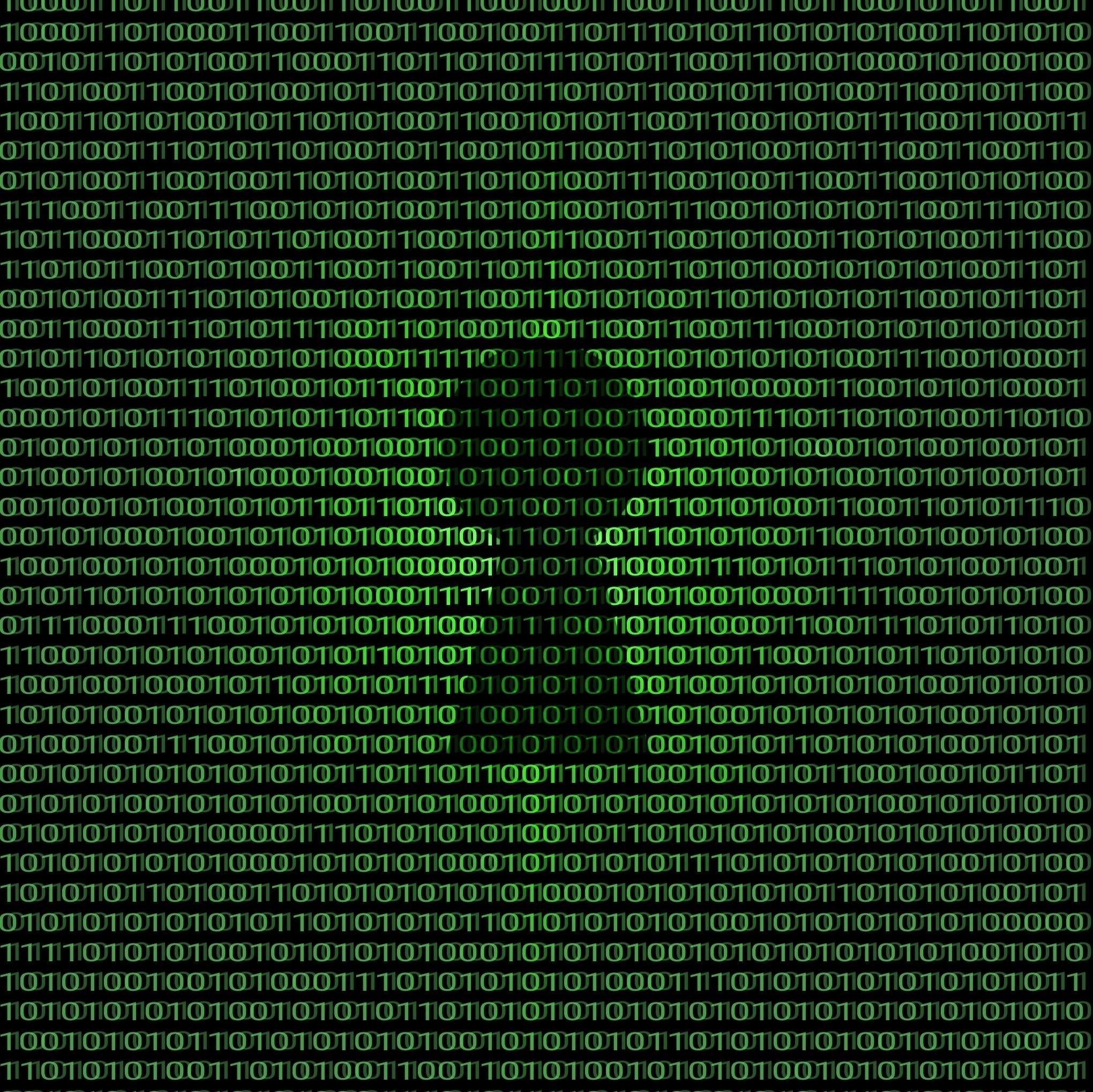 binary code overlaying a lock